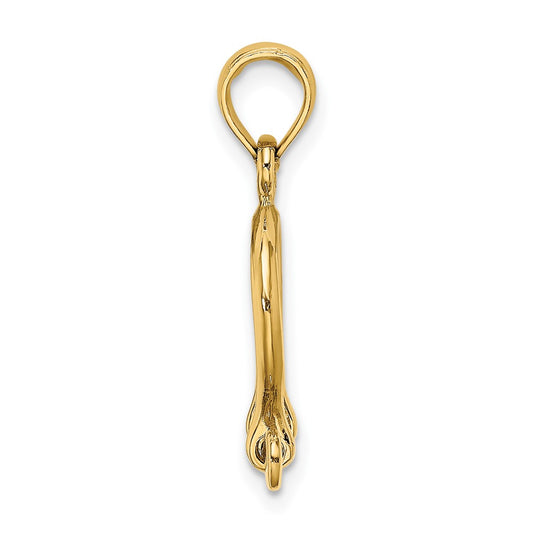 10K 3-D Small Shackle Link Screw Charm
