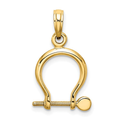 10K 3-D Small Shackle Link Screw Charm