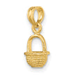 10K 3-D Mini Basket Charm