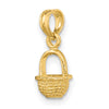 10K 3-D Mini Basket Charm
