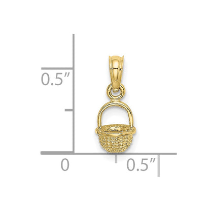 10K 3-D Mini Basket Charm