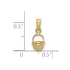 10K 3-D Mini Basket Charm
