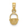 10K 3-D Mini Basket Charm