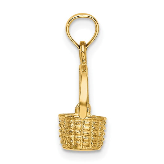 10K 3-D Moveable Handle Basket Charm