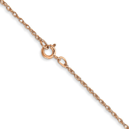 10k Rose Gold .7 mm Carded Cable Rope Chain