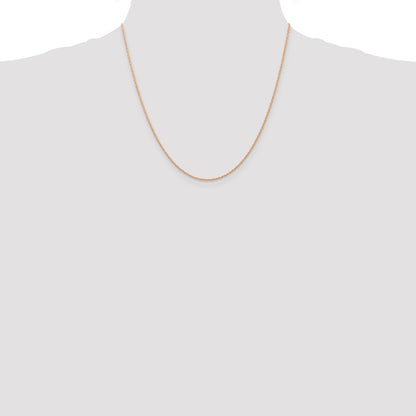 10k Rose Gold .7 mm Carded Cable Rope Chain