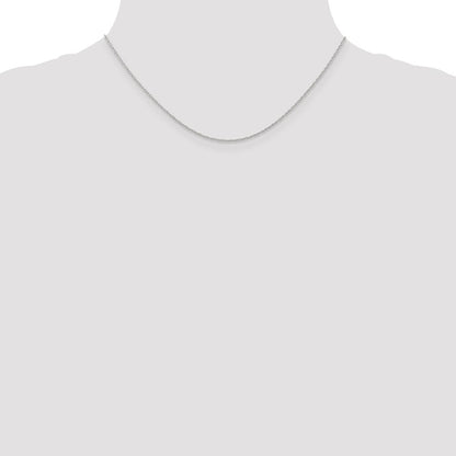 10k White Gold .7mm Carded Cable Rope Chain