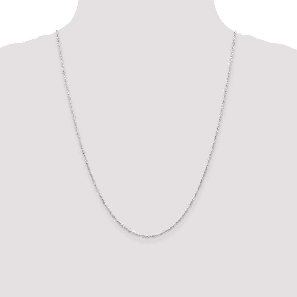 10k White Gold .7mm Carded Cable Rope Chain