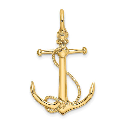 10K Large 3-D Anchor with Long T-Bar and Rope with Shackle Bail Pendant