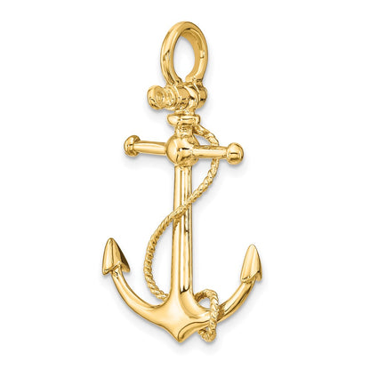 10K Large 3-D Anchor with Long T-Bar and Rope with Shackle Bail Pendant