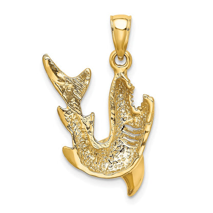 10K 2-D Polished Shark Charm
