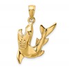 10K 2-D Polished Shark Charm