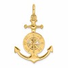 10K Large 3-D Anchor with Nautical Compass and Shackle Bail Pendant