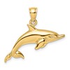 10K 2-D Polished Swimming Dolphin Charm
