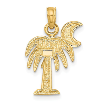 10K Polished Charleston Palm Tree Charm