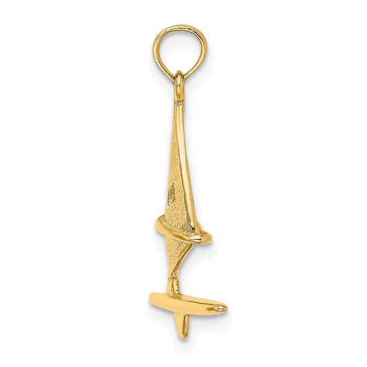 10K 3-D Textured Windsail Surfing Board Charm
