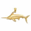 10K Large 2-D Polished and Satin Swordfish Charm