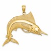 10K Large 2-D Polished and Satin Striped Marlin Charm