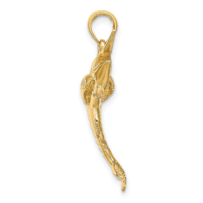 10K 3-D Polished Blue Marlin Charm