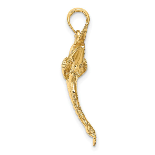 10K 3-D Polished Blue Marlin Charm