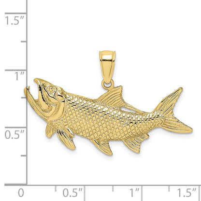 10K Large Tarpon Fish with Open Mouth Charm