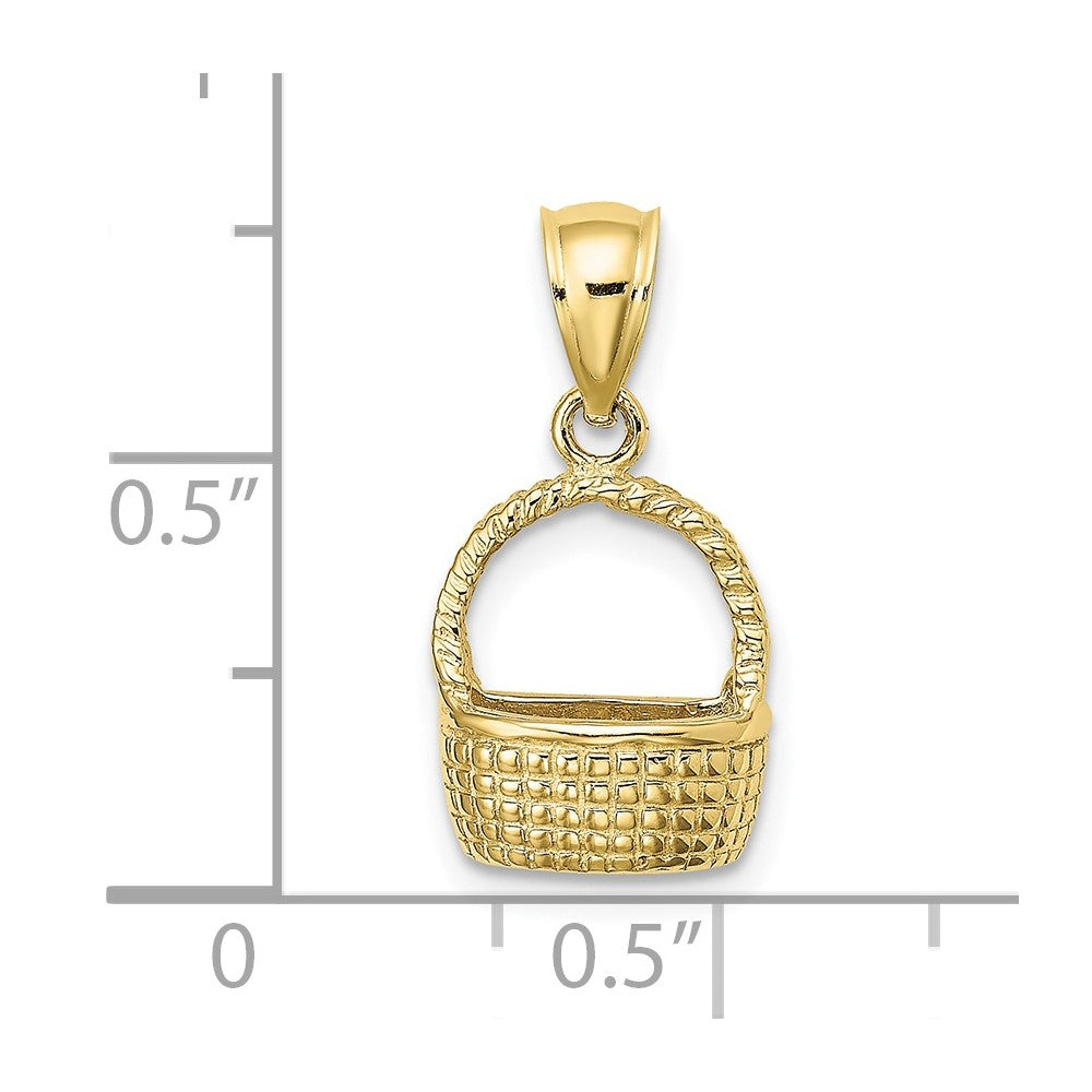 10K 2-D Flat Back Basket Charm