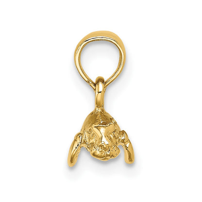 10K 3-D Polished Mini Manatee Charm