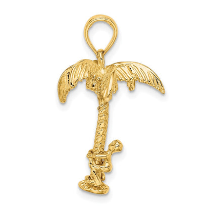 10K 3-D Palm Tree with Moveable Man Charm
