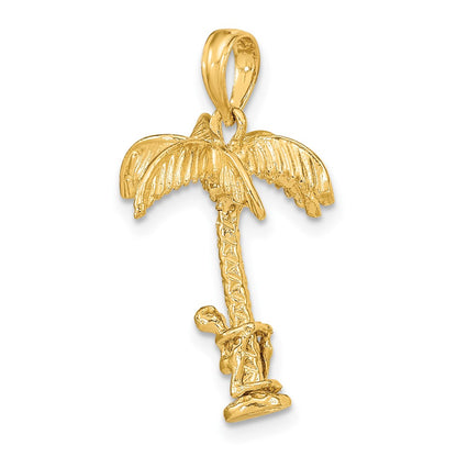 10K 3-D Palm Tree with Moveable Man Charm