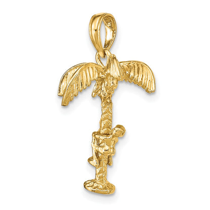 10K 3-D Palm Tree with Moveable Man Charm