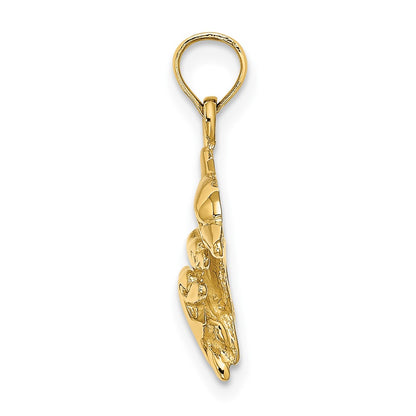 10K Dolphin with 2 Baby Dolphins Charm