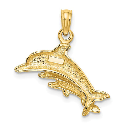10K Dolphin with 2 Baby Dolphins Charm