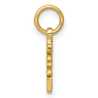 10k Solid Polished Chinese Symbol Long Life Charm