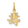 10k Solid Polished Chinese Symbol Long Life Charm