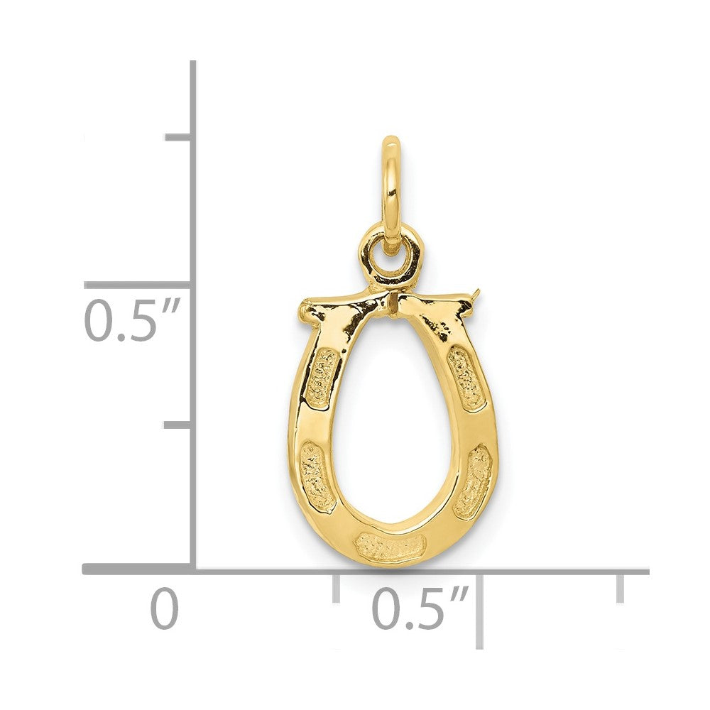 10k Solid Polished Horseshoe Charm