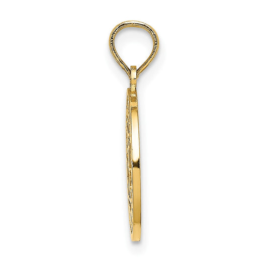 10K Textured COMMUNION Cup on Round Disc Charm