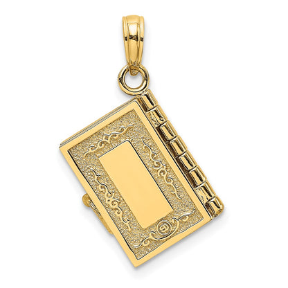 10K 3-D Moveable Pages HOLY BIBLE Opens with Lords Prayer Inside Pendant