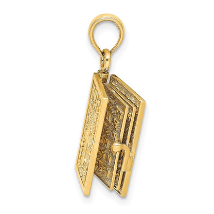 10K 3-D Moveable Pages HOLY BIBLE Opens with Lords Prayer Inside Pendant
