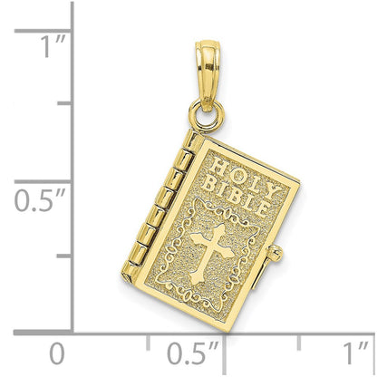 10K 3-D Moveable Pages HOLY BIBLE Opens with Lords Prayer Inside Pendant