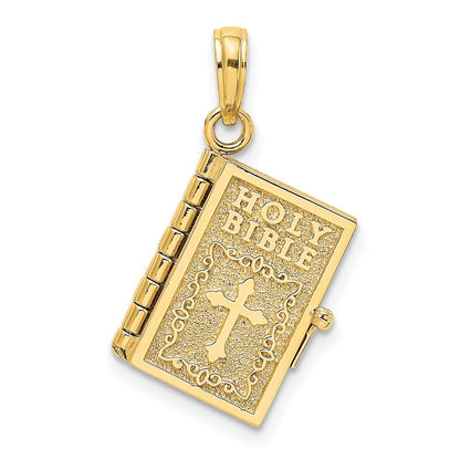 10K 3-D Moveable Pages HOLY BIBLE Opens with Lords Prayer Inside Pendant