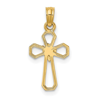 10K Cut-Out Cross with Dove Charm