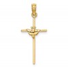 10K Dove On Stick Cross Charm