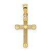 10K Textured w/ Center Heart Small Cross Charm