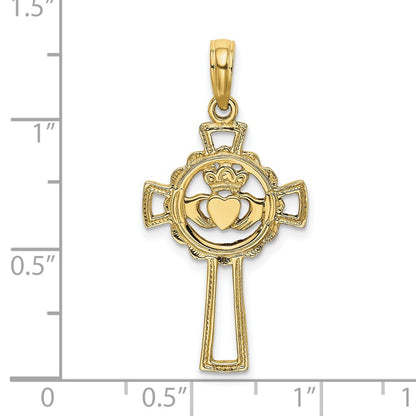 10K Claddagh Cross Pendant