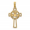 10K Claddagh Cross Charm