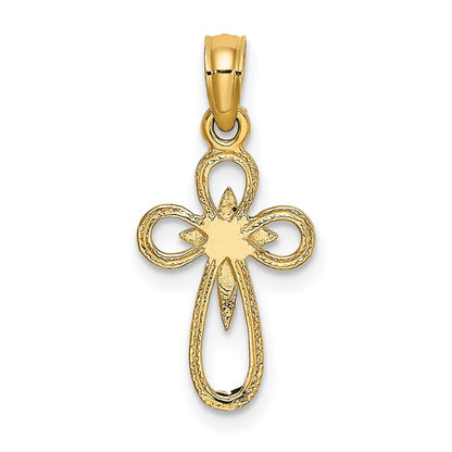 10K Cut-Out Cross with Small Interior Cross Charm