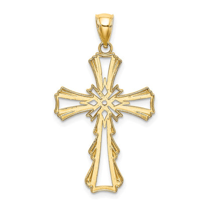 10K Cut-Out with Teardrop Sides Cross Charm
