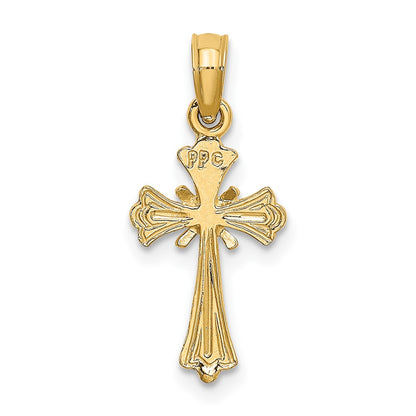 10K Engraved Small Cross with X  Center Charm