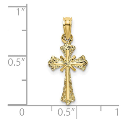 10K Engraved Small Cross with X  Center Charm