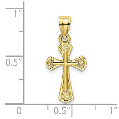 10K Solid Textured Cross Charm